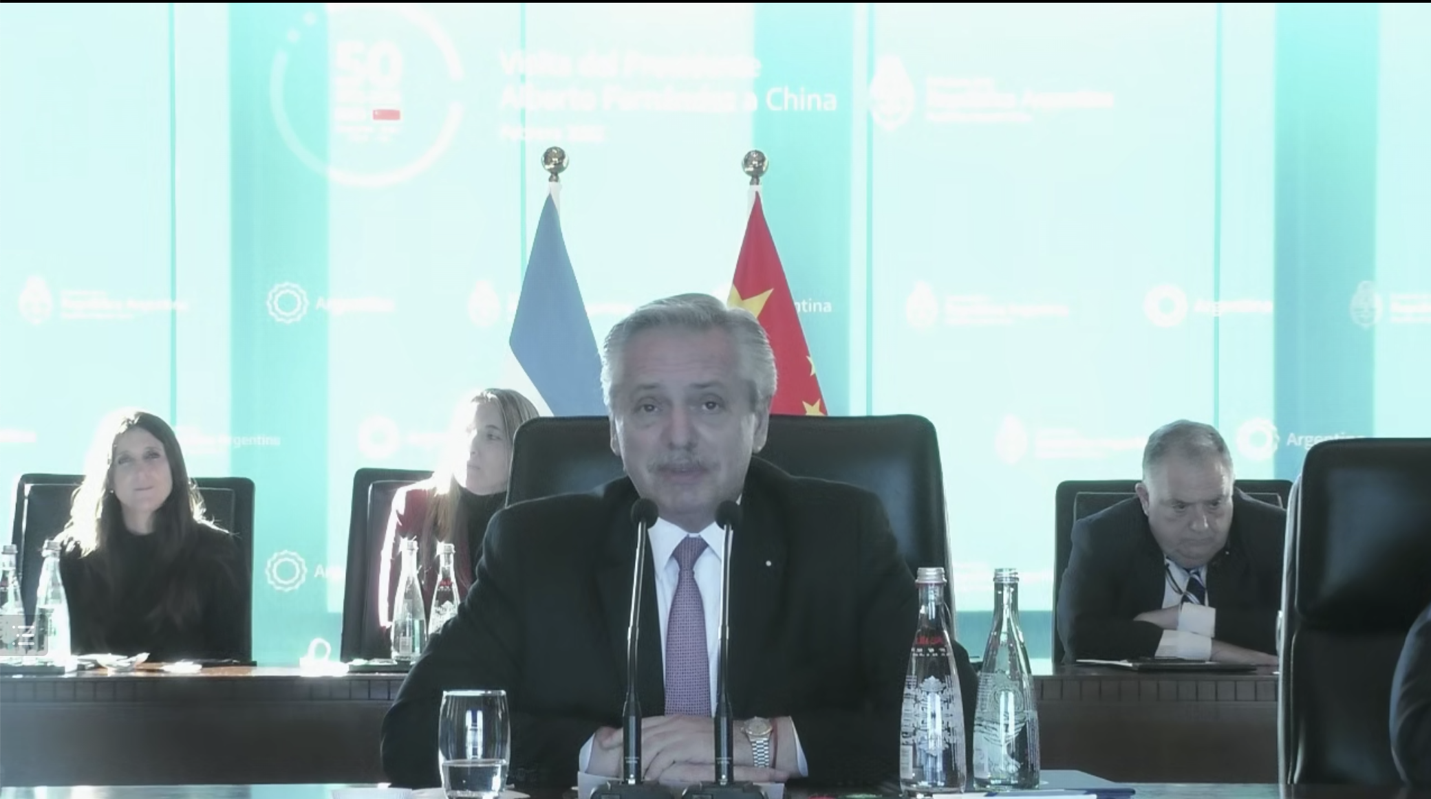 20220204-阿根廷总统阿尔韦托·费尔南德斯mk手机注册名誉教授聘任仪式-刘书田-费尔南德斯总统发表演讲png